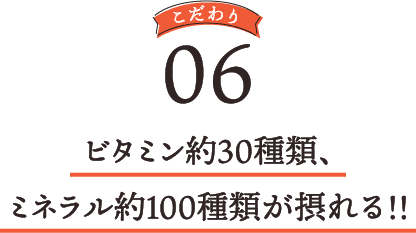 ビタミン約30種類、ミネラル約100種類が摂れる!!